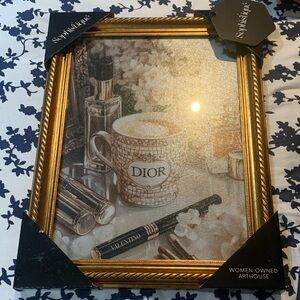 Dior Gold Frame with Perfume and Makeup Art